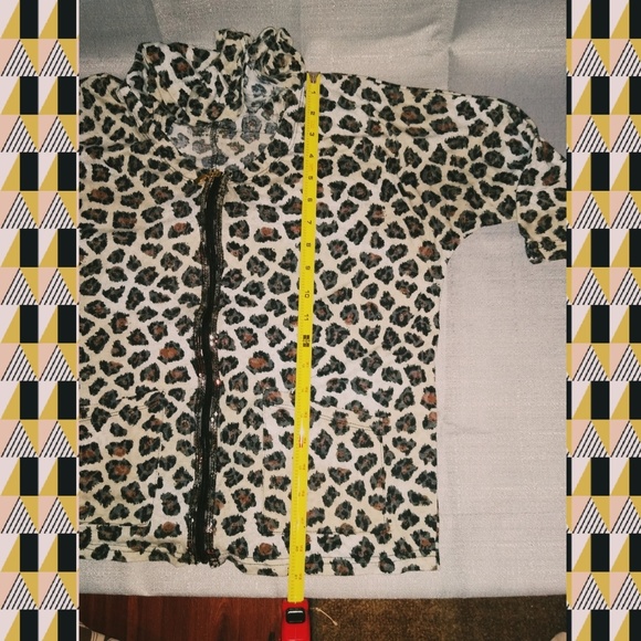 Leopard 3/4 sleeve zip hoodie - Picture 3 of 5